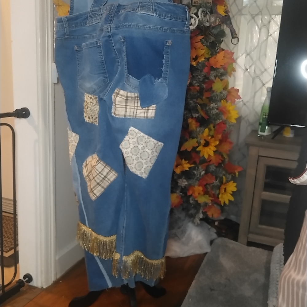 Redneck Princess Kitty Cat Patchwork Overalls,S/M - image 7